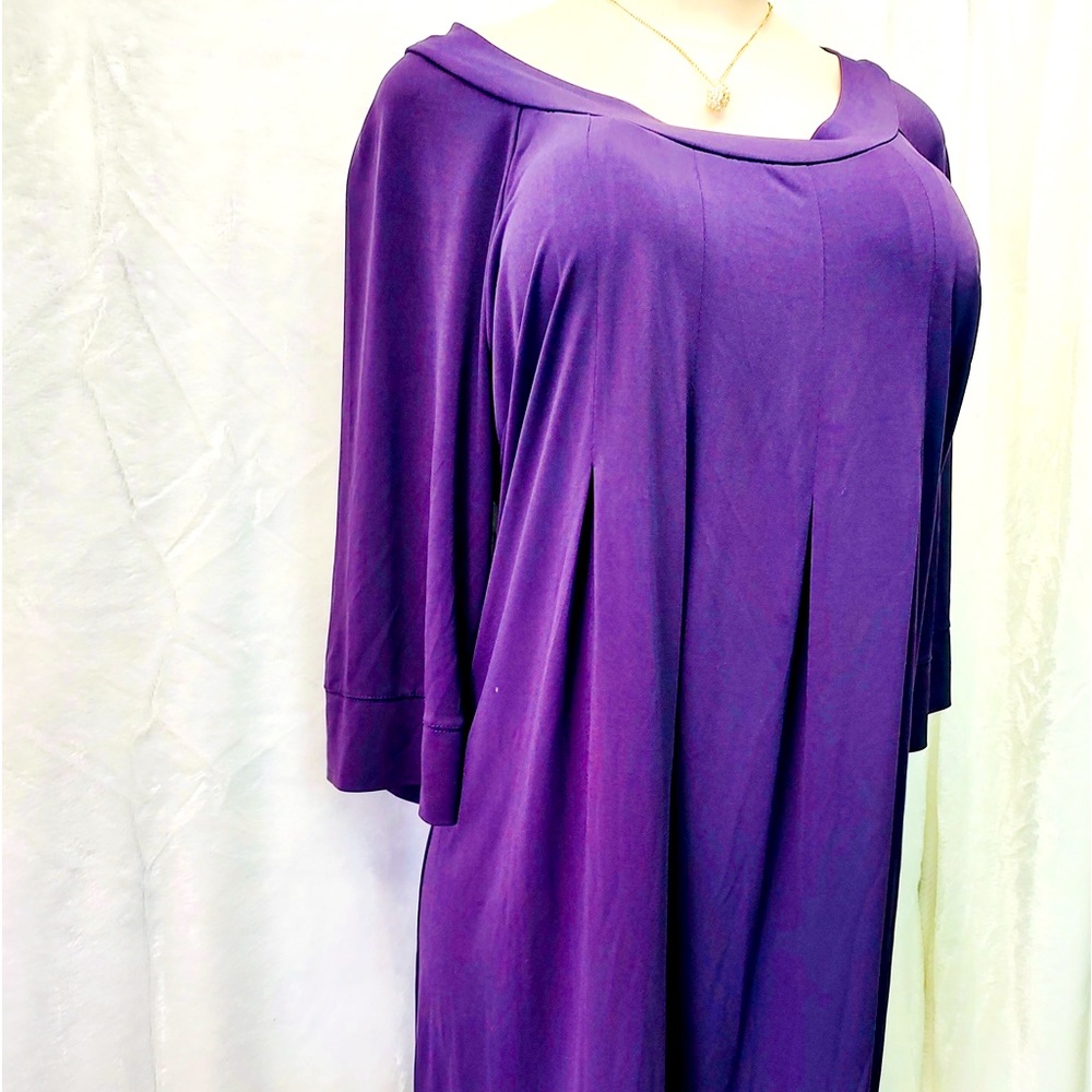 Chris Mclaughlin Polyester Long Sleeve Round Neck Knee Length Sweater Dress 12